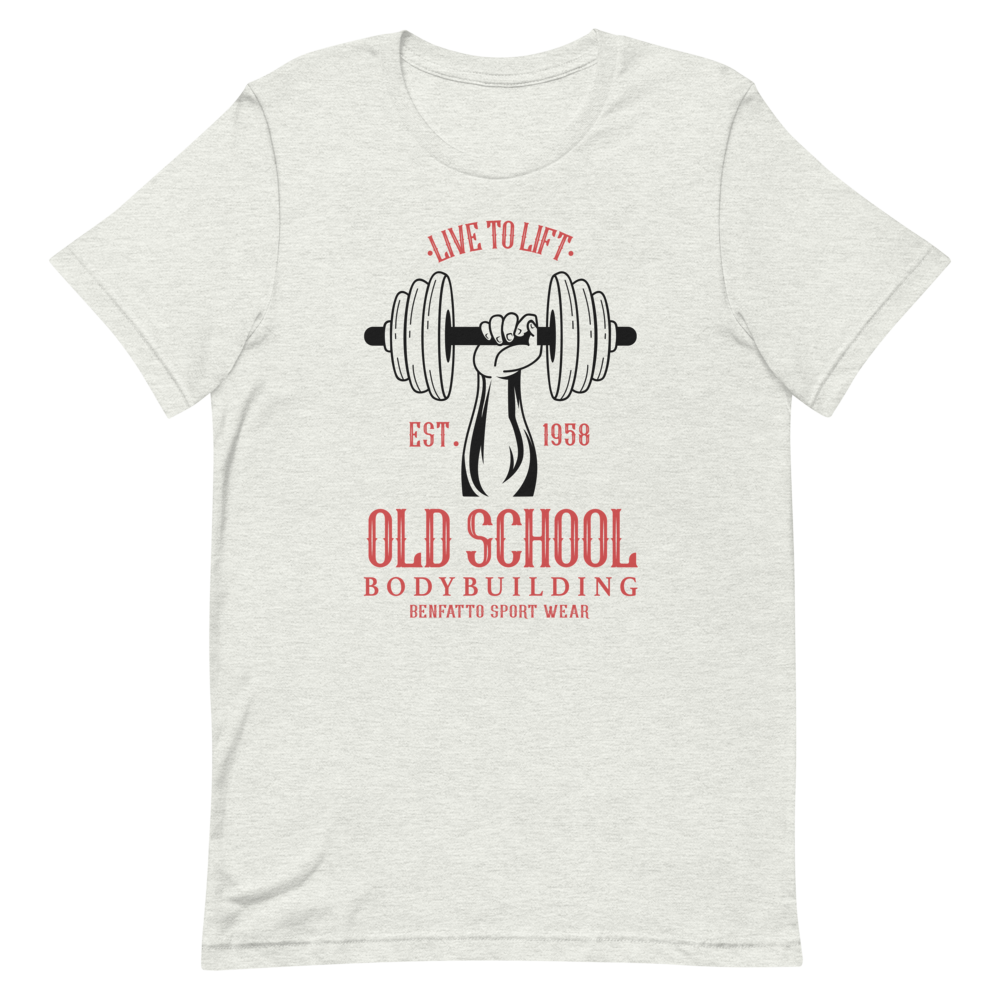 T-shirt unisexe blanc de musculation old school