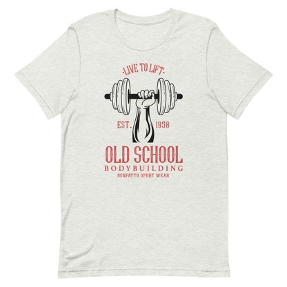 T-shirt unisexe blanc de musculation old school