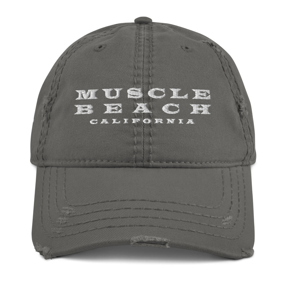 Muscle Beach California Distressed Dad Hat