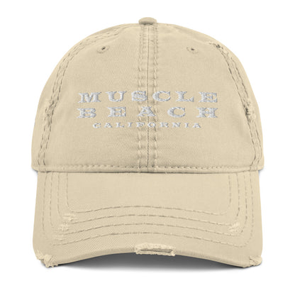 Muscle Beach California Distressed Dad Hat